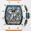 Fake RM11 Watches Richard Mille White Ceramic Orange Rubber