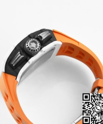 Fake RM11 Watches Richard Mille White Ceramic Orange Rubber