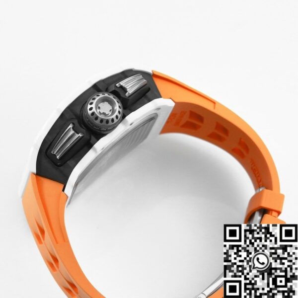 Fake RM11 Watches Richard Mille White Ceramic Orange Rubber