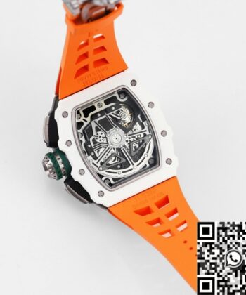 Fake RM11 Watches Richard Mille White Ceramic Orange Rubber