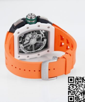 Fake RM11 Watches Richard Mille White Ceramic Orange Rubber