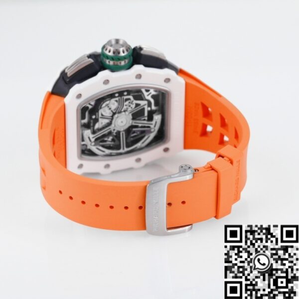 Fake RM11 Watches Richard Mille White Ceramic Orange Rubber