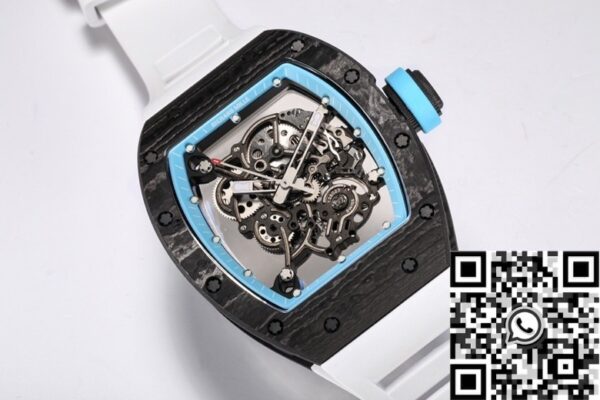 BBR Factory Men RM055 Richard Mille Blue Dial White Rubber
