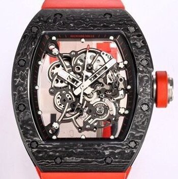Richard Mille RM055 Fake Red Rubber Strap Watch BBR Factory