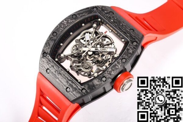 Richard Mille RM055 Fake Red Rubber Strap Watch BBR Factory