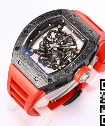 Richard Mille RM055 Fake Red Rubber Strap Watch BBR Factory