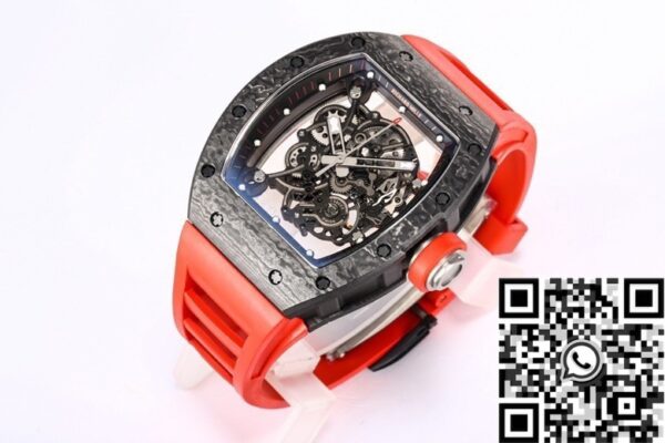 Richard Mille RM055 Fake Red Rubber Strap Watch BBR Factory