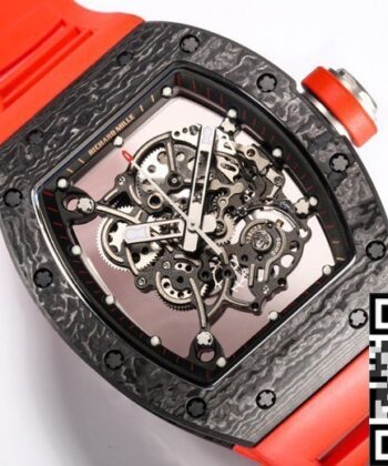 Richard Mille RM055 Fake Red Rubber Strap Watch BBR Factory