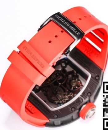 Richard Mille RM055 Fake Red Rubber Strap Watch BBR Factory