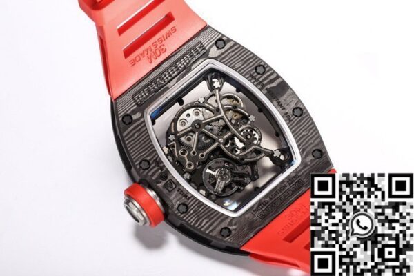 Richard Mille RM055 Fake Red Rubber Strap Watch BBR Factory