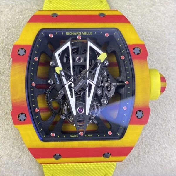 BBR Factory RM27-03 Richard Mille Tourbillon Yellow Strap Watch