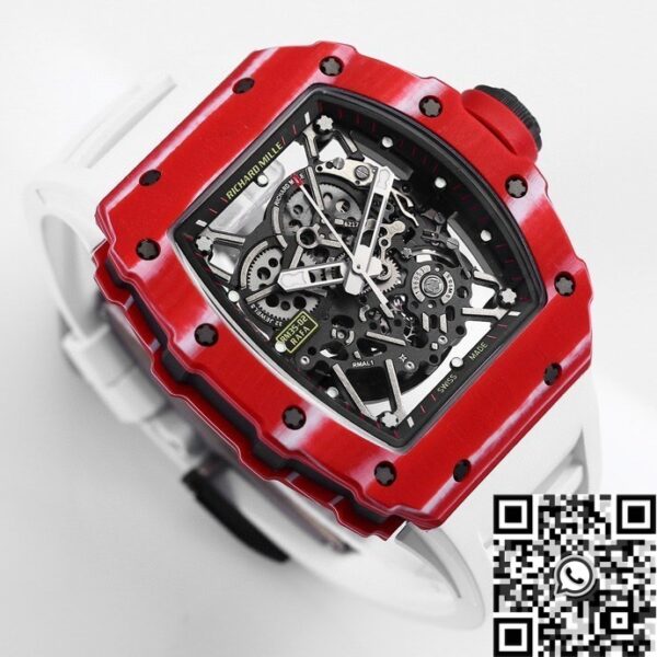 RM35-02 Replica Watch Richard Mille White Strap Carbon Fiber