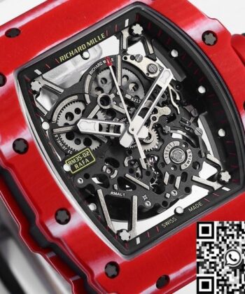 RM35-02 Replica Watch Richard Mille White Strap Carbon Fiber