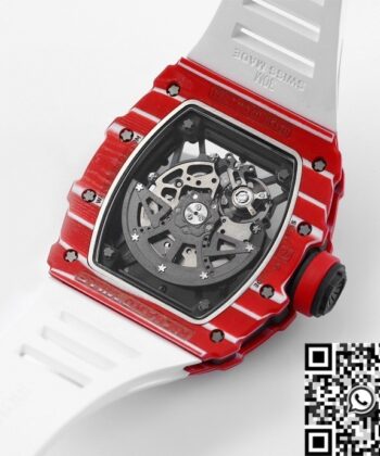 RM35-02 Replica Watch Richard Mille White Strap Carbon Fiber