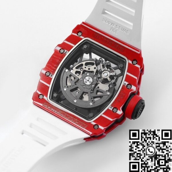 RM35-02 Replica Watch Richard Mille White Strap Carbon Fiber