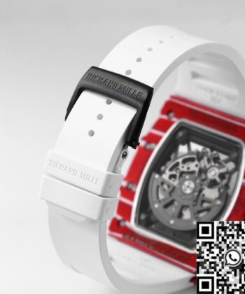 RM35-02 Replica Watch Richard Mille White Strap Carbon Fiber