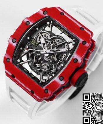 RM35-02 Replica Watch Richard Mille White Strap Carbon Fiber