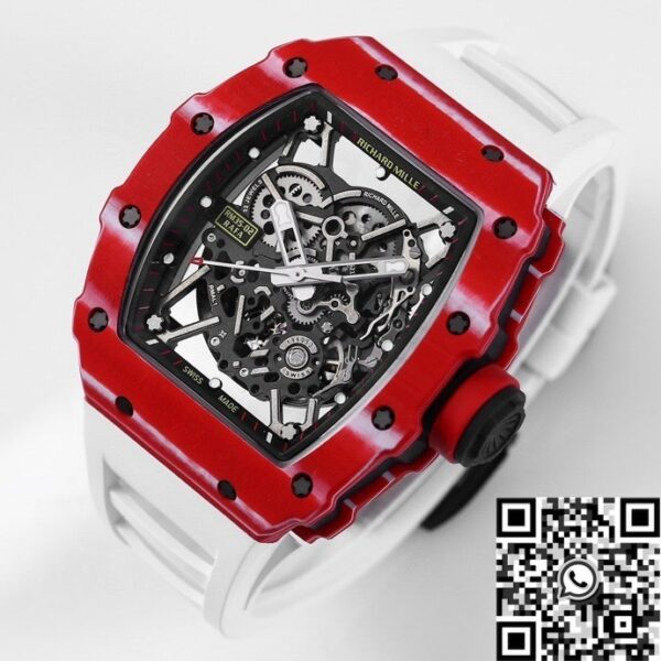 RM35-02 Replica Watch Richard Mille White Strap Carbon Fiber