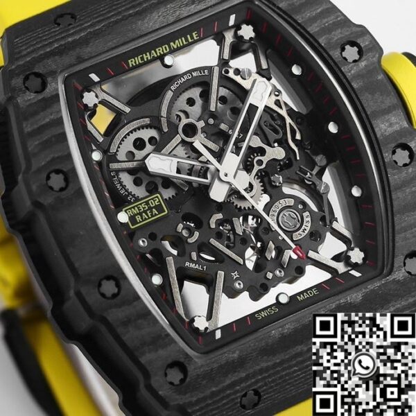 RM35-02 Watch Copy Richard Mille Yellow Strap BBR Factory
