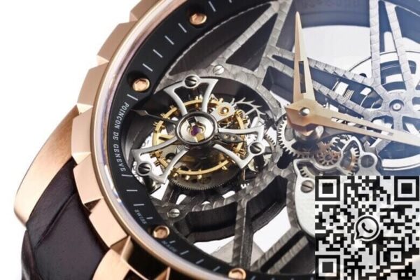 Roger Dubuis Excalibur Replica RDDBEX0393 Rose Gold Case