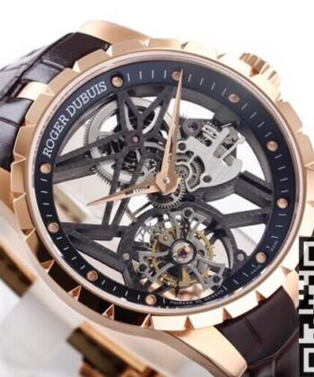 Roger Dubuis Excalibur Replica RDDBEX0393 Rose Gold Case