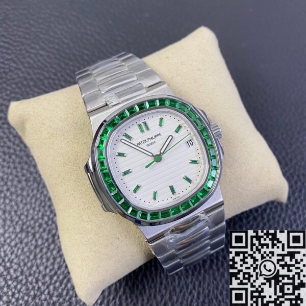 Nautilus Patek Philippe​ 5711 Emerald Diamond White Dial Watch