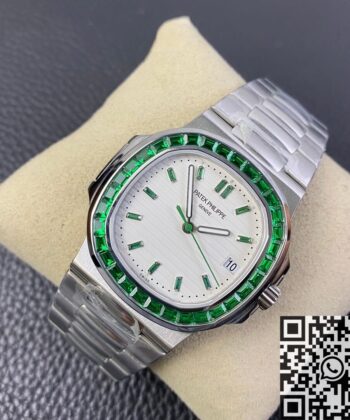 Nautilus Patek Philippe​ 5711 Emerald Diamond White Dial Watch