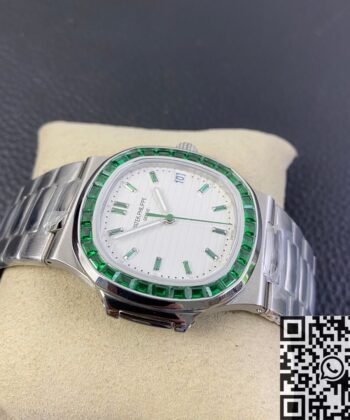 Nautilus Patek Philippe​ 5711 Emerald Diamond White Dial Watch