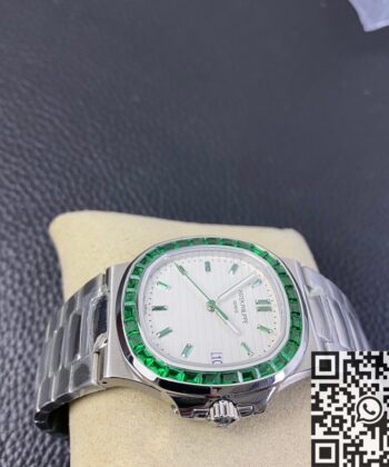 Nautilus Patek Philippe​ 5711 Emerald Diamond White Dial Watch