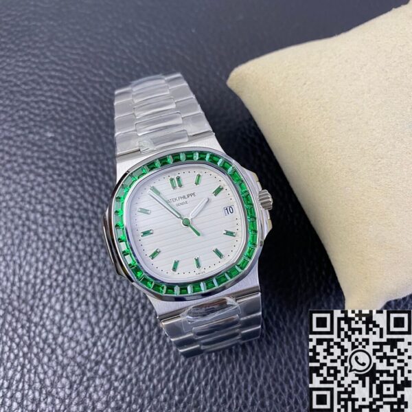 Nautilus Patek Philippe​ 5711 Emerald Diamond White Dial Watch