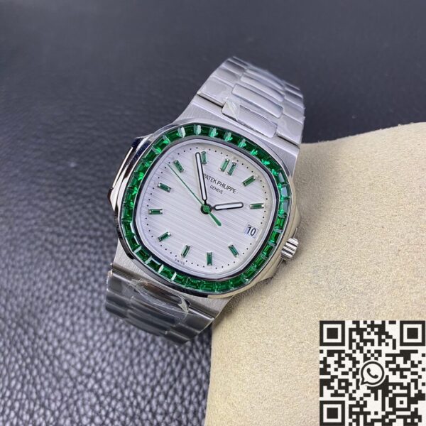 Nautilus Patek Philippe​ 5711 Emerald Diamond White Dial Watch