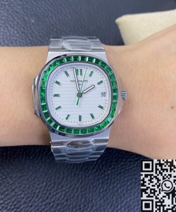 Nautilus Patek Philippe​ 5711 Emerald Diamond White Dial Watch