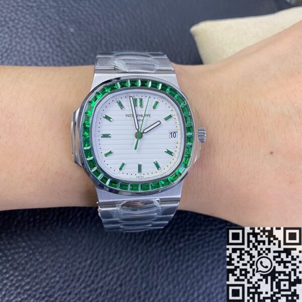 Nautilus Patek Philippe​ 5711 Emerald Diamond White Dial Watch