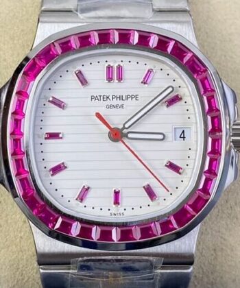 Nautilus Watch Patek Philippe 5711 Red Diamond White Dial PPF