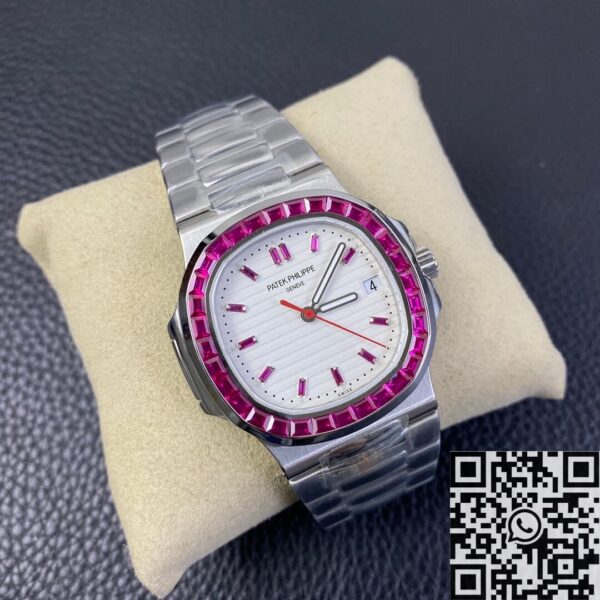 Nautilus Watch Patek Philippe 5711 Red Diamond White Dial PPF