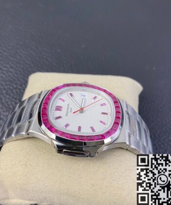 Nautilus Watch Patek Philippe 5711 Red Diamond White Dial PPF