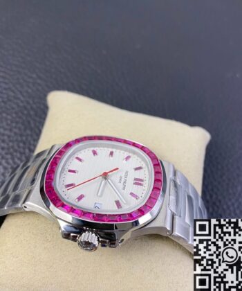 Nautilus Watch Patek Philippe 5711 Red Diamond White Dial PPF