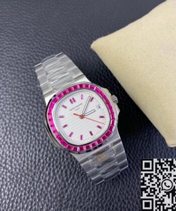 Nautilus Watch Patek Philippe 5711 Red Diamond White Dial PPF