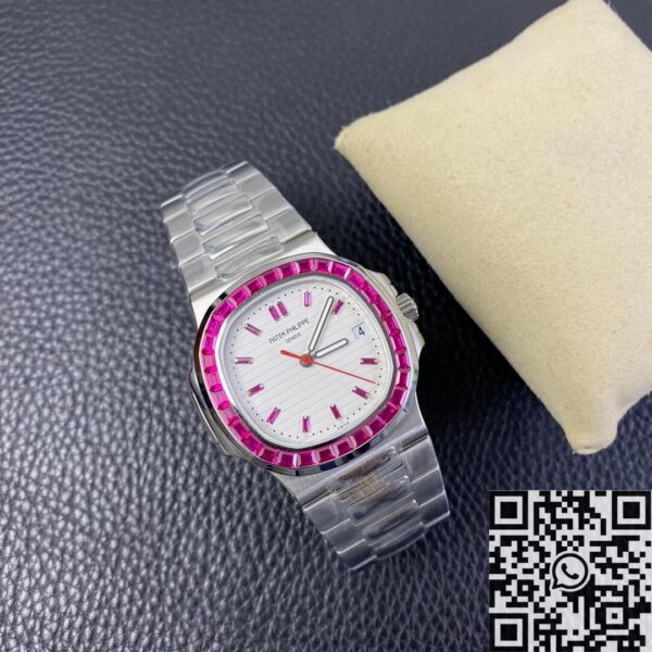Nautilus Watch Patek Philippe 5711 Red Diamond White Dial PPF