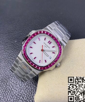 Nautilus Watch Patek Philippe 5711 Red Diamond White Dial PPF