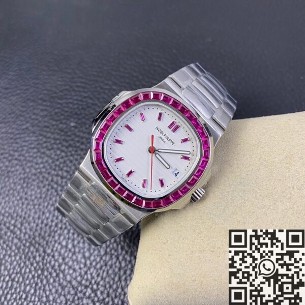 Nautilus Watch Patek Philippe 5711 Red Diamond White Dial PPF