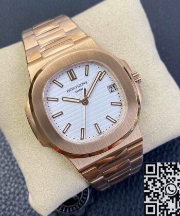 Patek Philippe Nautilus Platinum 5711R White Dial Rose Gold