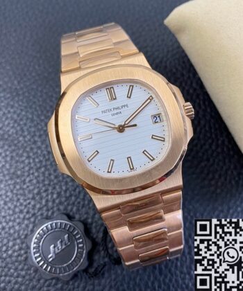 Patek Philippe Nautilus Platinum 5711R White Dial Rose Gold