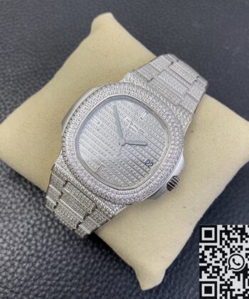 Patek Philippe Nautilus 5719 5719/1G-001 Full Diamond Watch