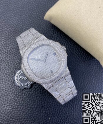 Patek Philippe Nautilus 5719 5719/1G-001 Full Diamond Watch