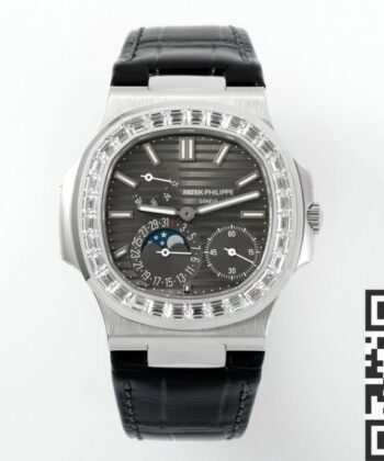 Shop Patek Philippe Nautilus​ V3 Drill Case 5712 Black Dial Watch