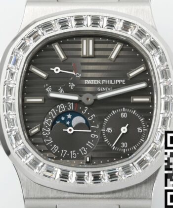 Shop Patek Philippe Nautilus​ V3 Drill Case 5712 Black Dial Watch
