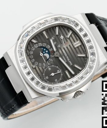Shop Patek Philippe Nautilus​ V3 Drill Case 5712 Black Dial Watch