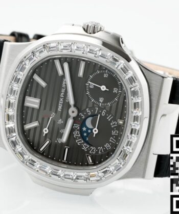 Shop Patek Philippe Nautilus​ V3 Drill Case 5712 Black Dial Watch