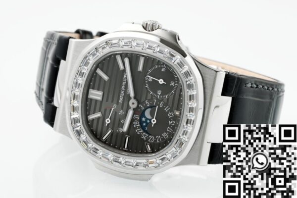 Shop Patek Philippe Nautilus​ V3 Drill Case 5712 Black Dial Watch